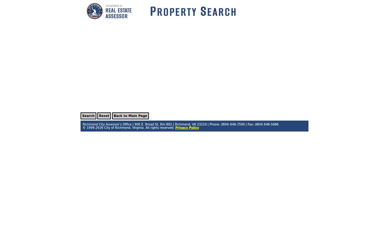 Richmond residents directory legacy assessor property-search fields